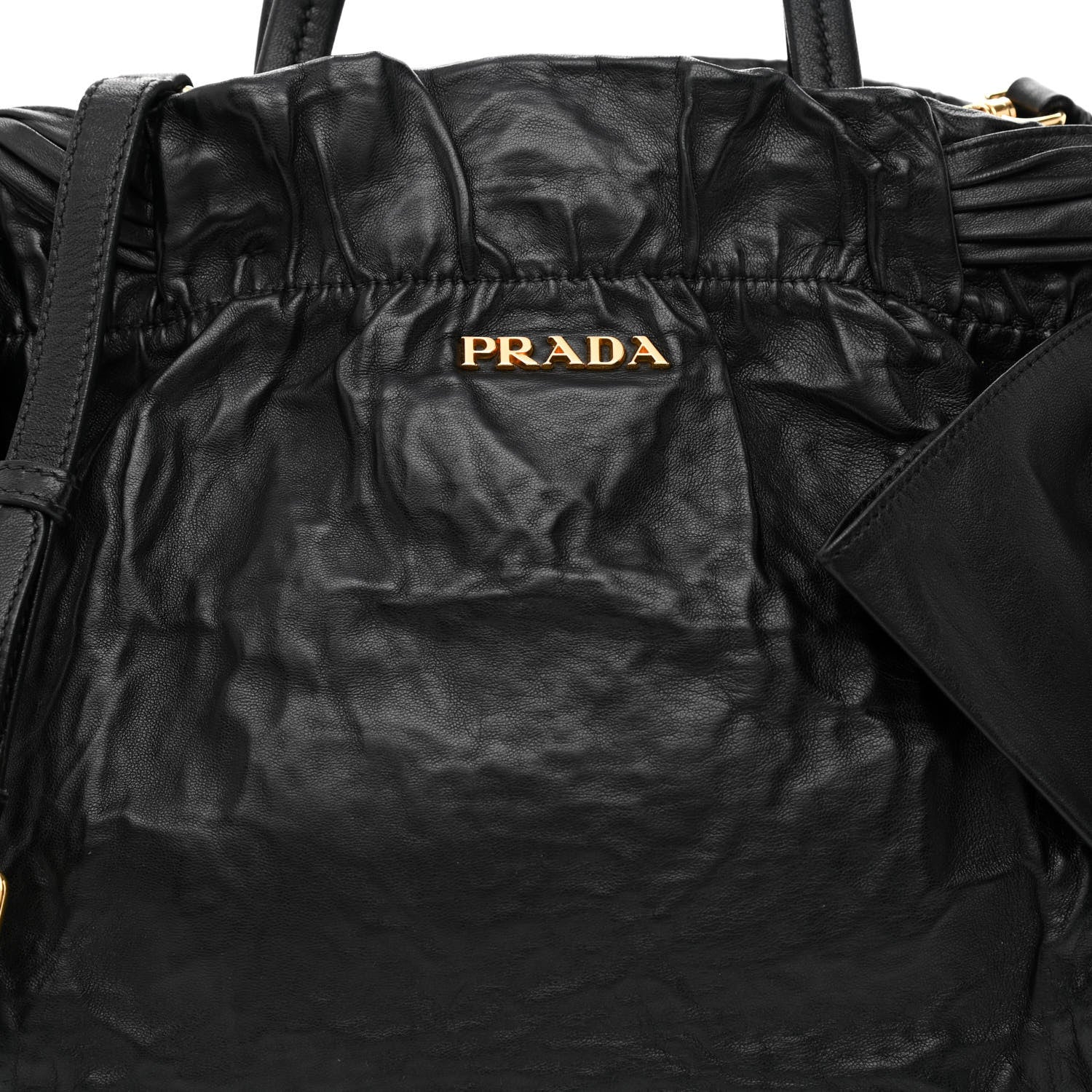 Prada Nappa Antique Bow Tote Black 7 of 9