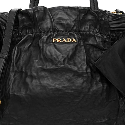 Prada Nappa Antique Bow Tote Black 7 of 9