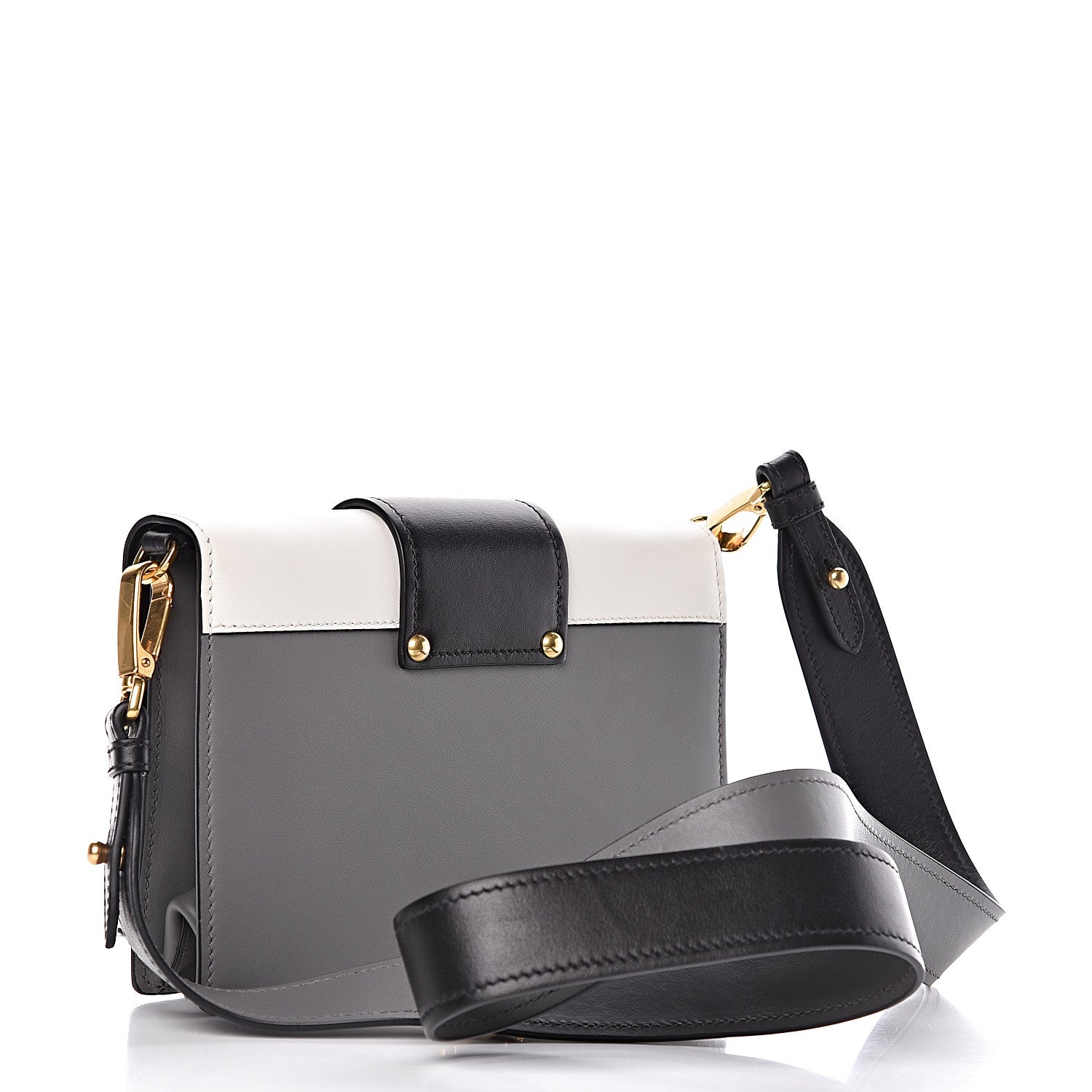 Prada City Calf Ribbon Bag Black Marmo Bianco 3 of 9