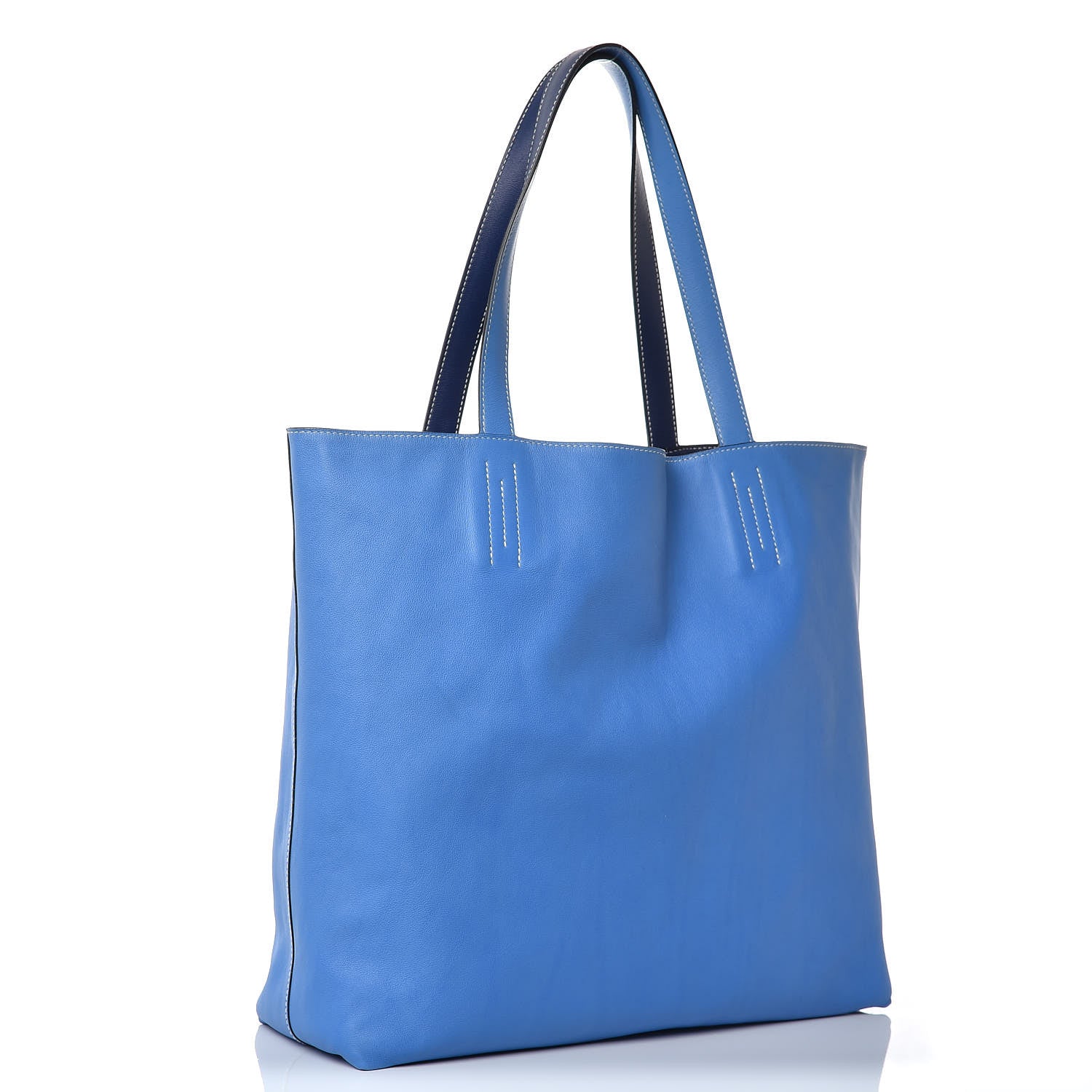 Hermes Veau Sikkim Double Sens 45 Tote Bleu Sapphire Paradis 6 of 13