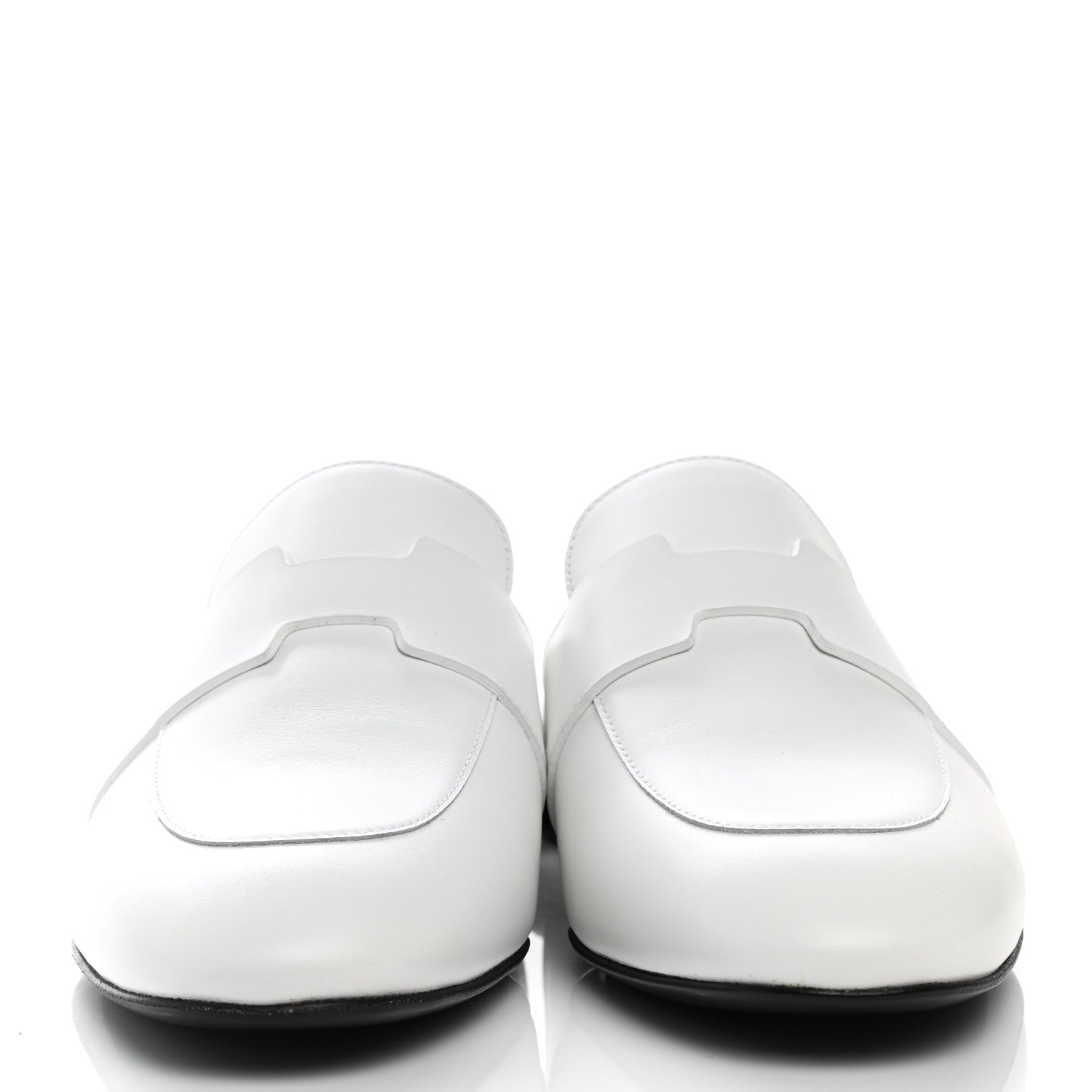 Hermes Calfskin Womens Op'H Catena Mules 37 White 2 of 9