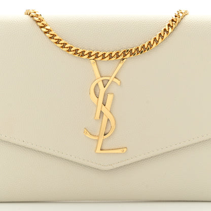Saint Laurent Grain De Poudre Monogram Uptown Chain Wallet Crema Soft 9 of 14