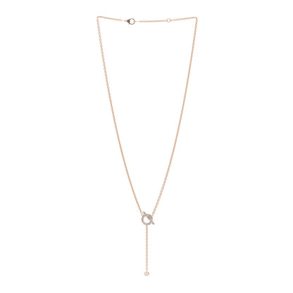Hermes 18K Rose Gold Diamond Finesse Lariat Necklace 3 of 5