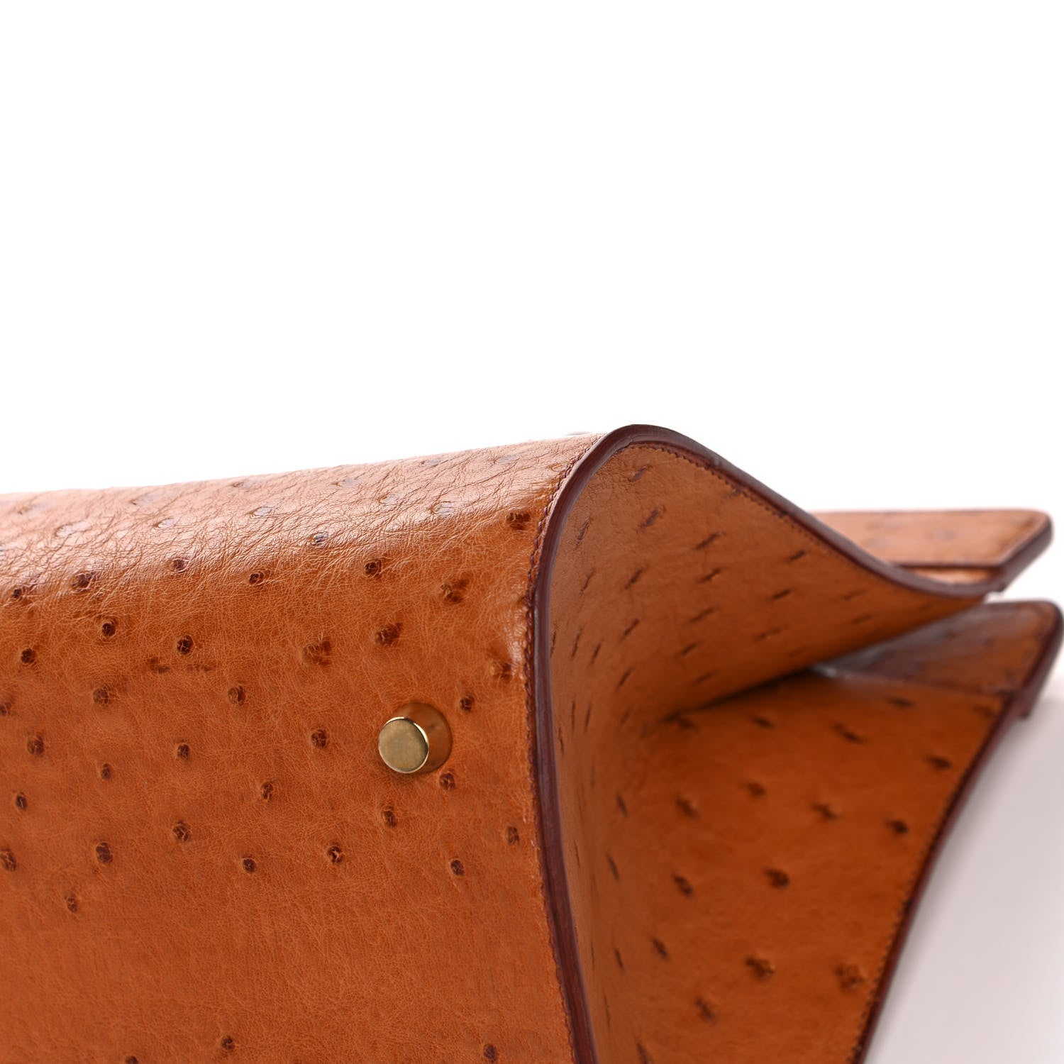 Hermes Ostrich Muzo Shoulder Bag Gold 8 of 12