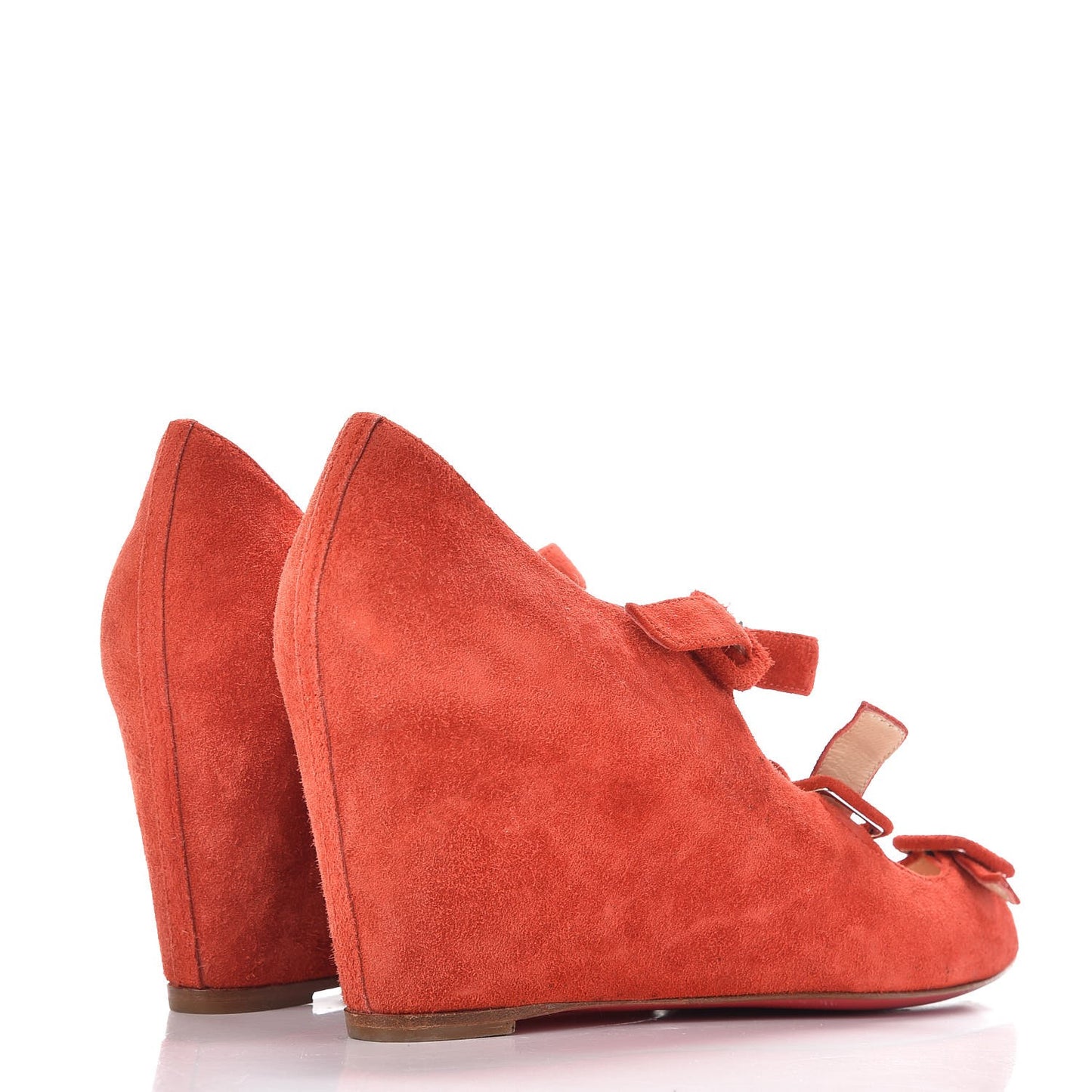 Suede Open Toe 70 Wedges 39.5 Red