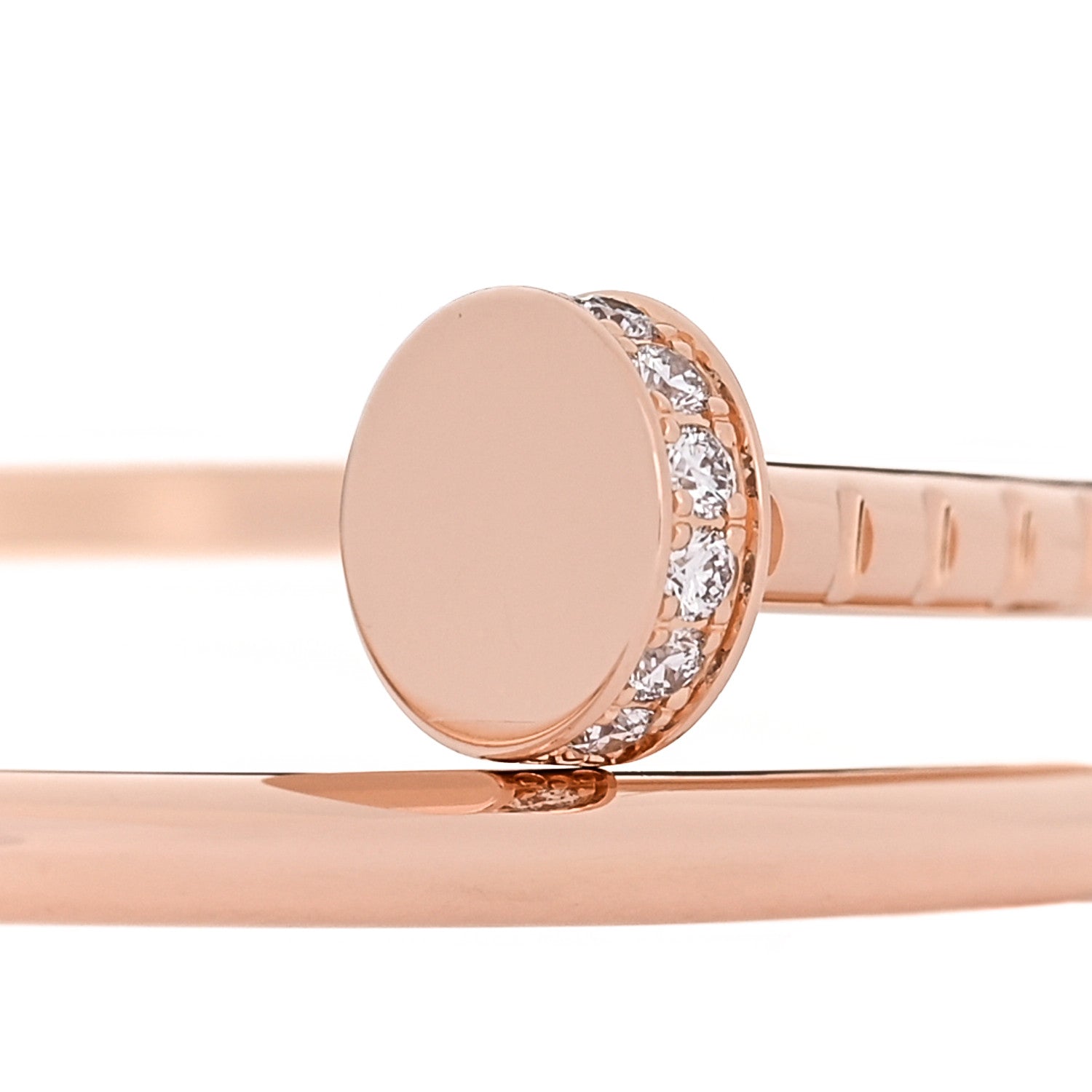 Cartier 18K Pink Gold Diamond Small Juste Un Clou Bracelet 16 4 of 5