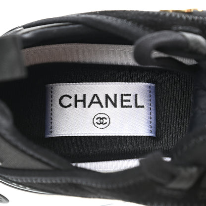 Chanel Velvet Calfskin Mixed Fibers CC Sneakers 35 Black 7 of 9