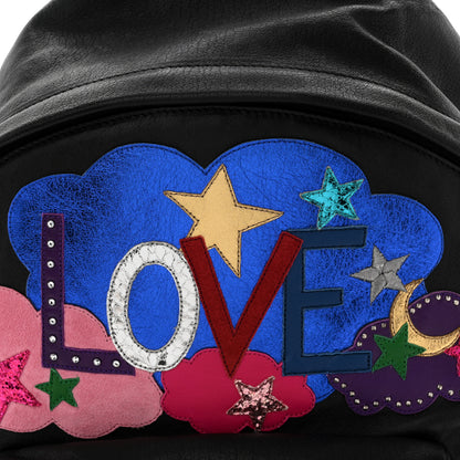 Saint Laurent Sheepskin Love Appliqué Mini City Backpack Black 7 of 10