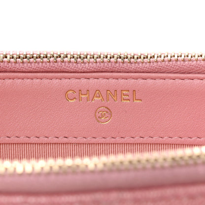 Chanel Iridescent Caviar Quilted Small Clutch With Chain Pink 6 of 16