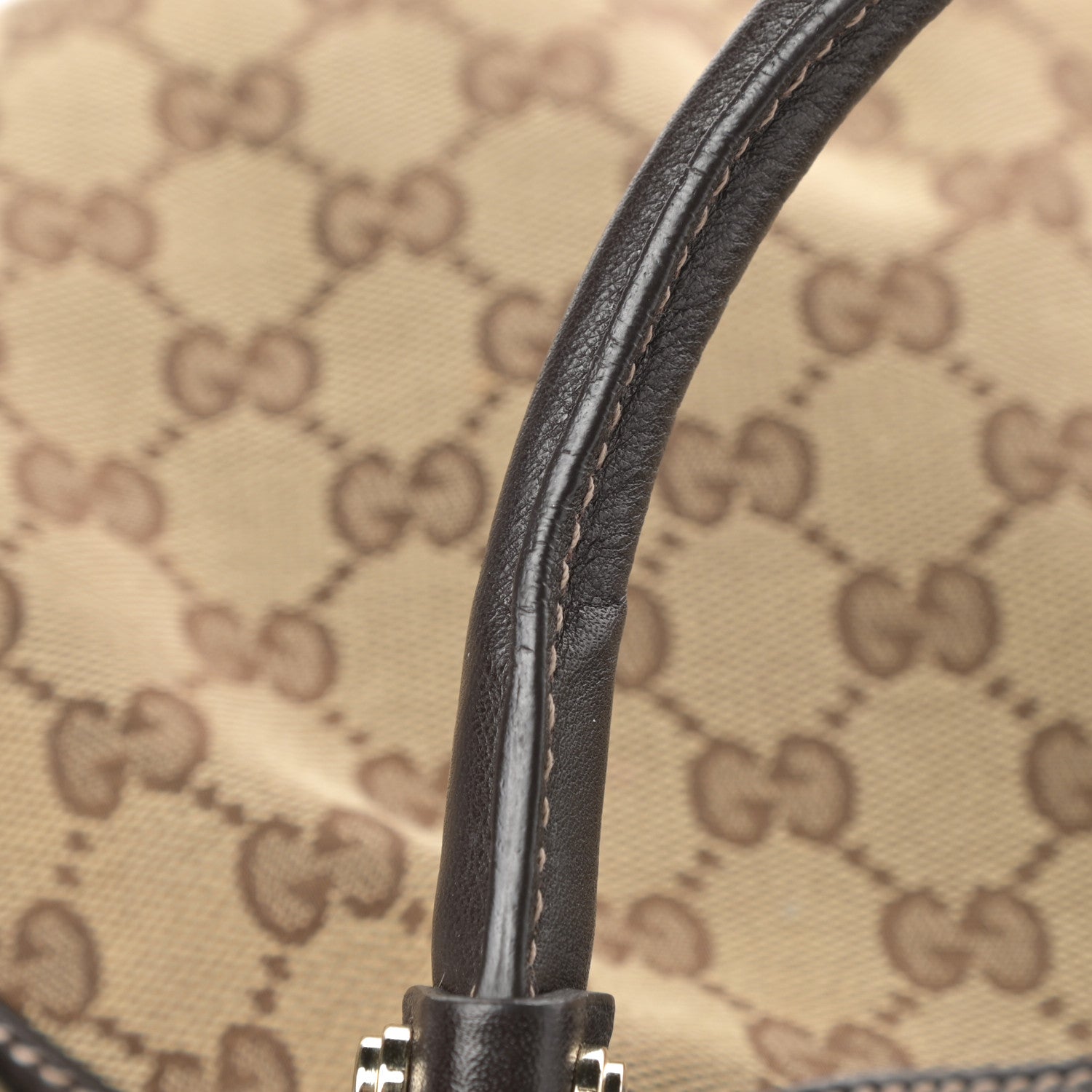 Gucci Monogram Large D Gold Hobo Dark Brown 13 of 16