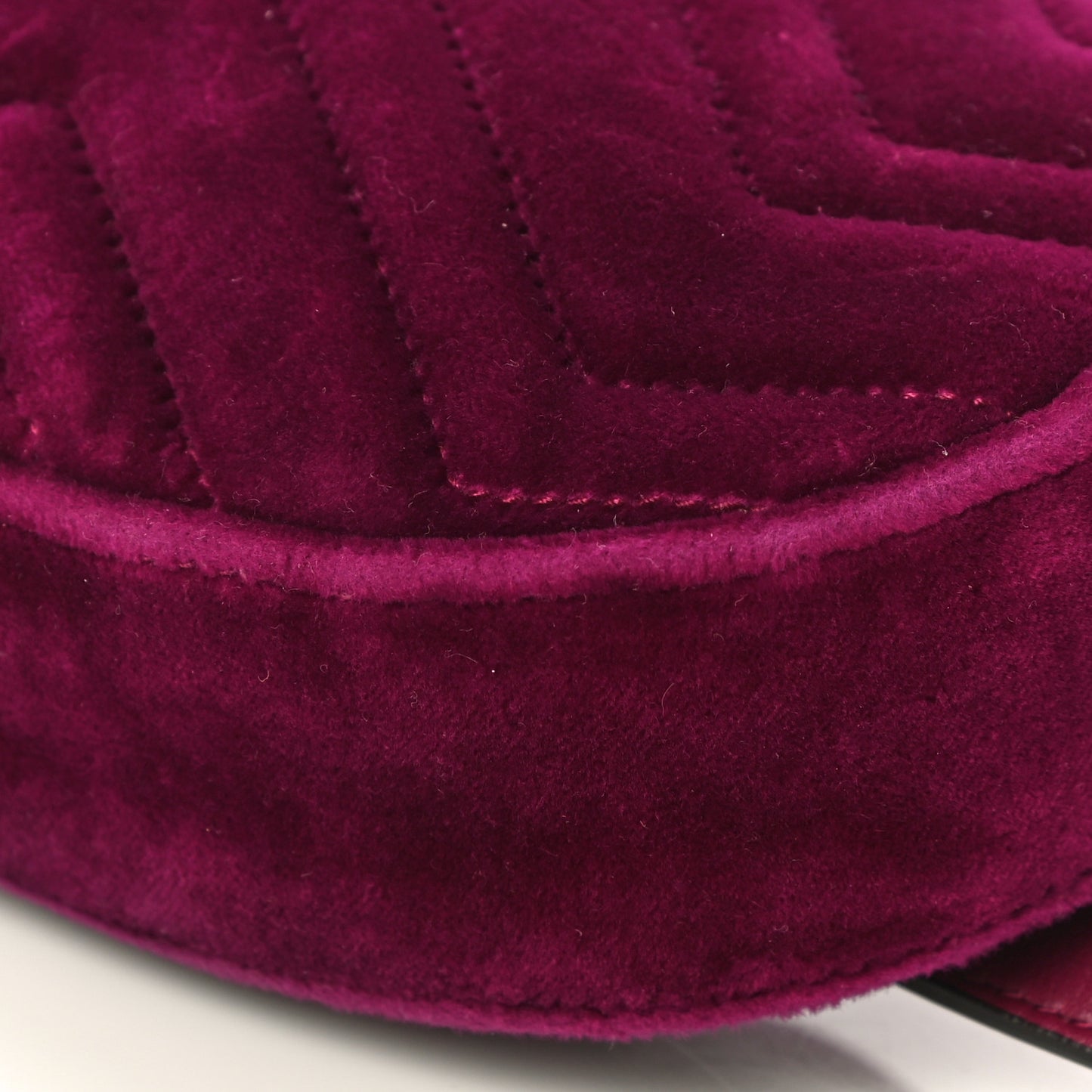 Velvet Matelasse GG Marmont Belt Bag 95 38 Fuchsia Violet Cyclamen