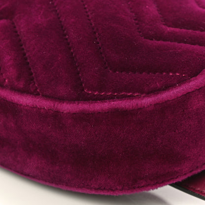 Gucci Velvet Matelasse GG Marmont Belt Bag 95 38 Fuchsia Violet Cyclamen 11 of 11