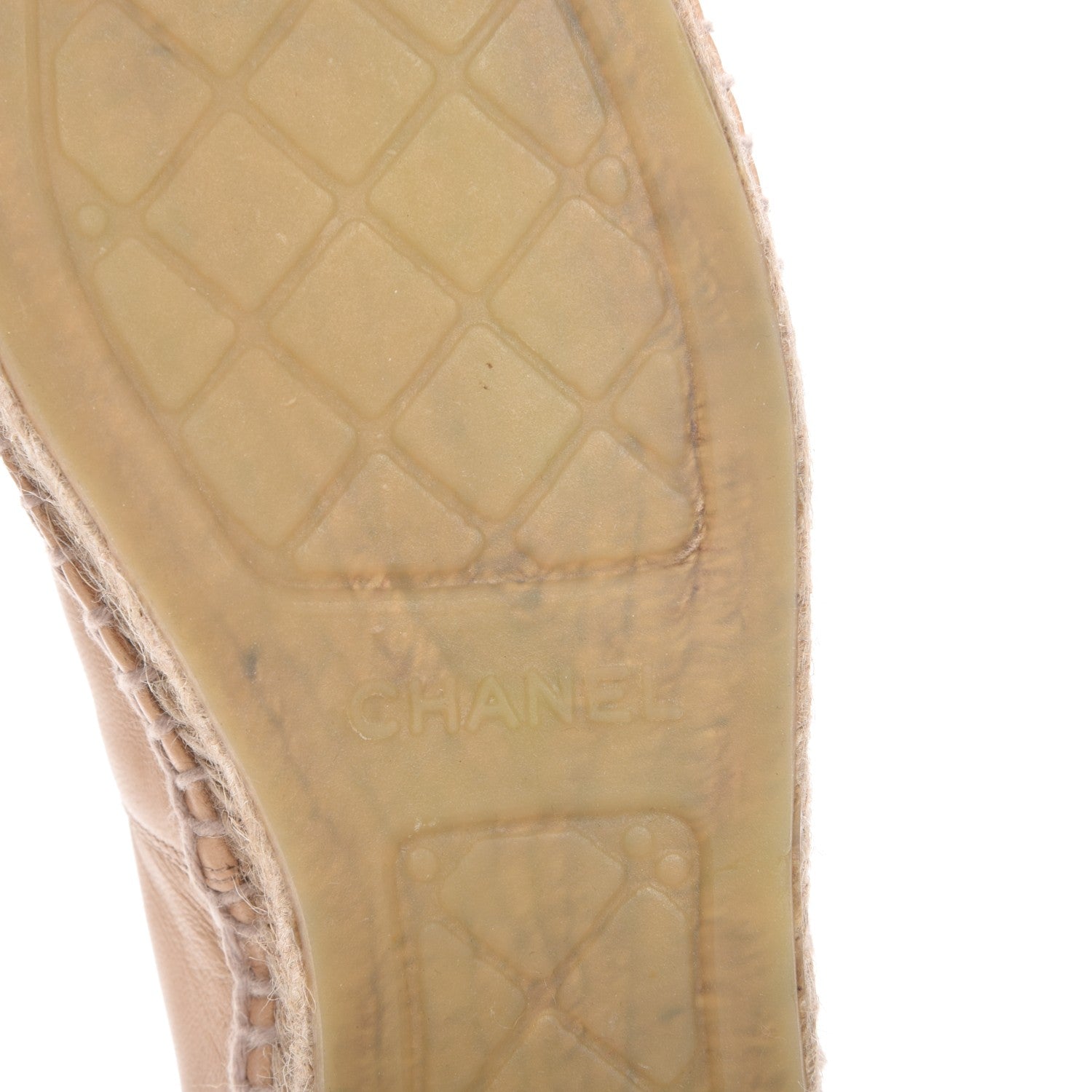 Chanel Lambskin CC Espadrilles 39 Beige Black 6 of 9