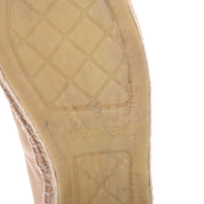 Chanel Lambskin CC Espadrilles 39 Beige Black 6 of 9