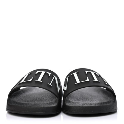 Valentino Garavani Rubber VLTN Pool Slide Sandals 36 Black 2 of 4
