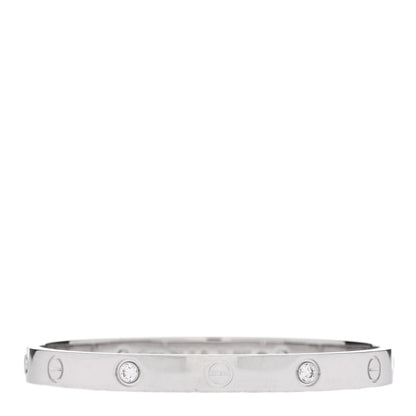Cartier 18K White Gold 4 Diamond LOVE Bracelet 17 1 of 6