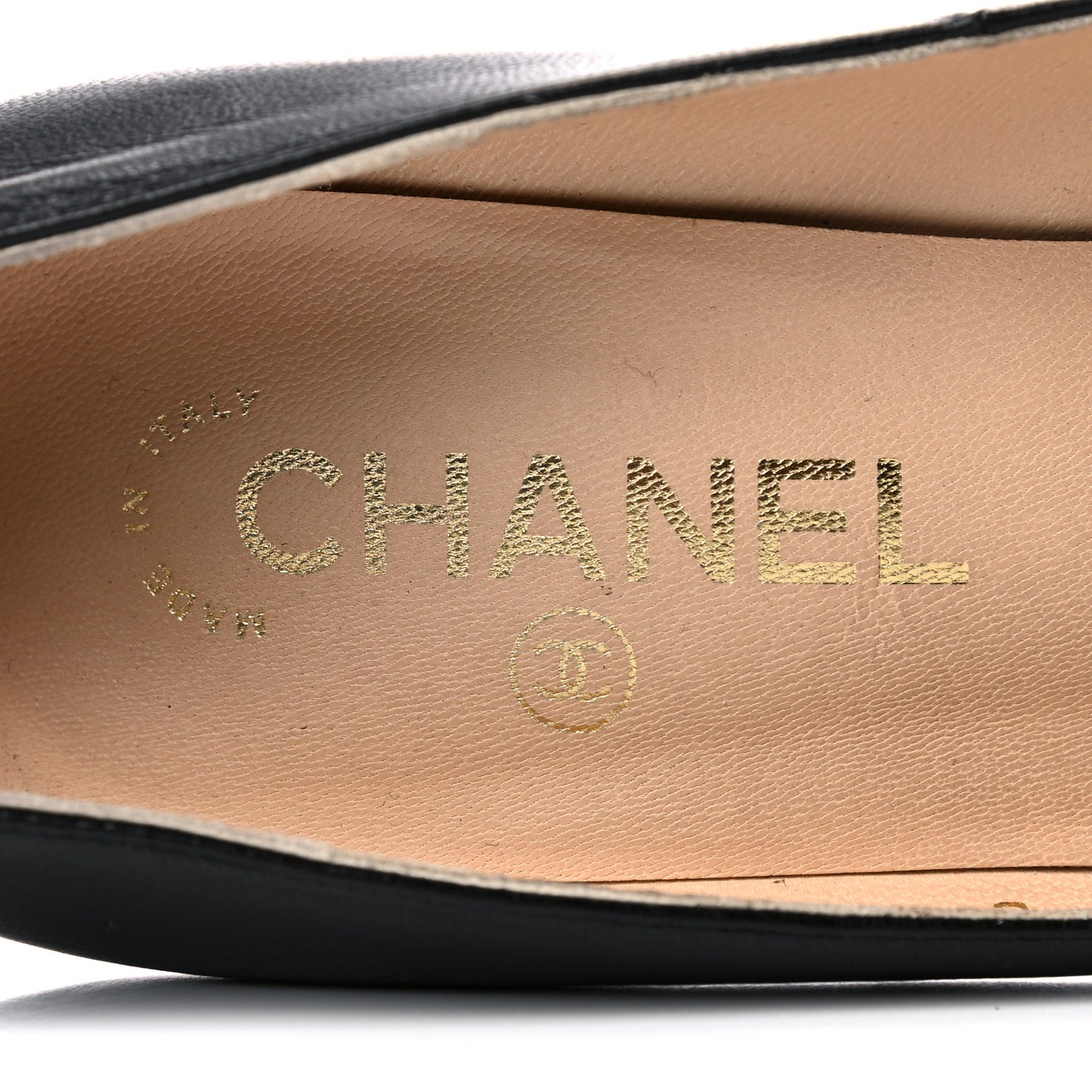 Lambskin CC Cap Toe Platform Pumps 38.5 Black