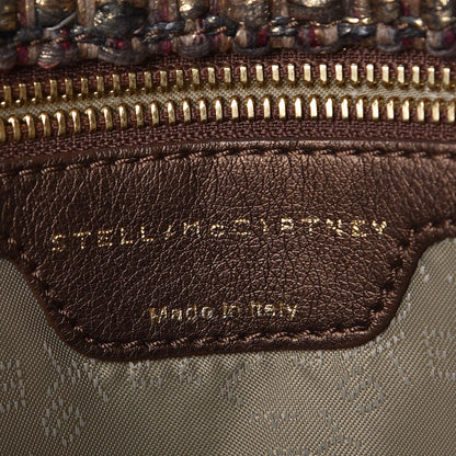 Stella McCartney Metallic Woven Boucle Fold Over Falabella Shoulder Bag Gold 6 of 9