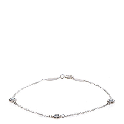Tiffany Sterling Silver Aquamarine Elsa Peretti Color By The Yard 3 Station Bracelet 1 of 7