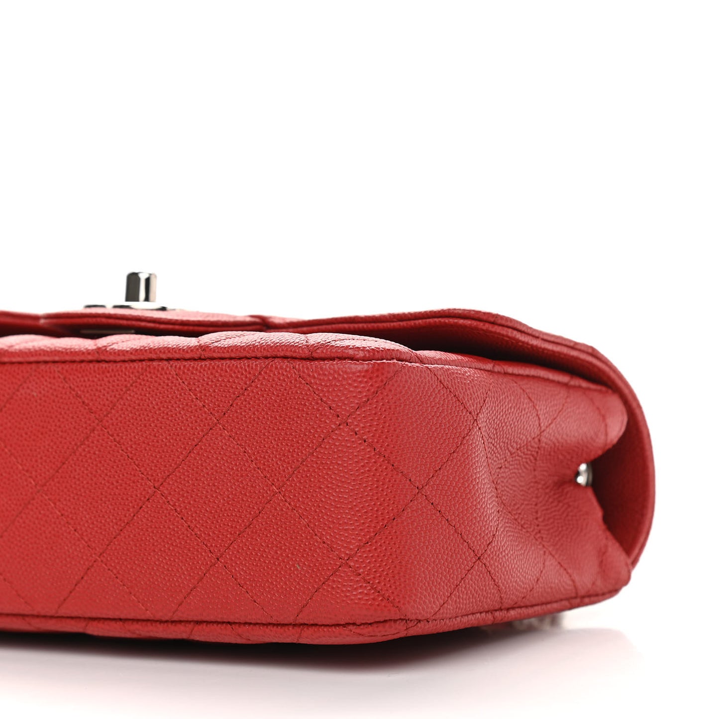 Caviar Quilted Mini Rectangular Flap Red