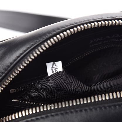 Prada City Calfskin Racing Logo Camera Bag Black Fuxia 7 of 9