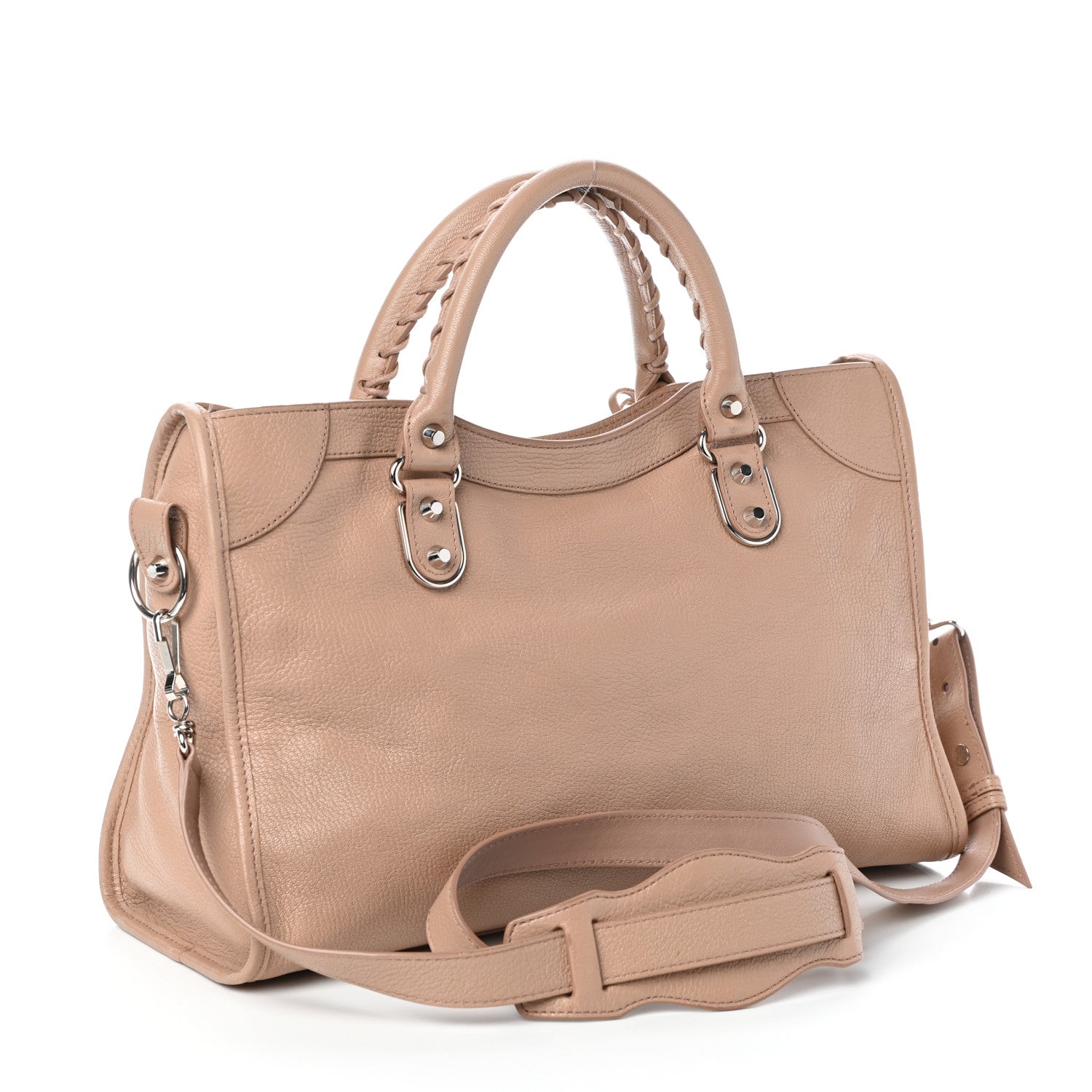 Balenciaga Shiny Goatskin Silver Metallic Edge Hardware City Rose Des Sables 3 of 9