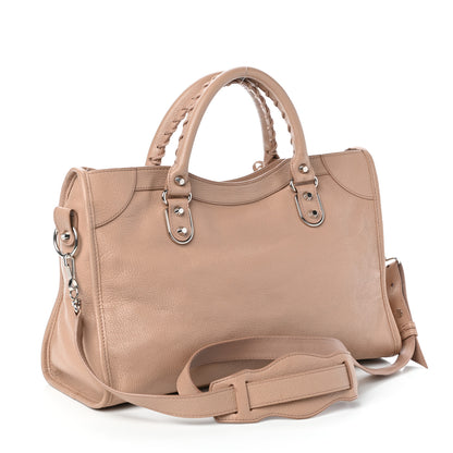 Balenciaga Shiny Goatskin Silver Metallic Edge Hardware City Rose Des Sables 3 of 9