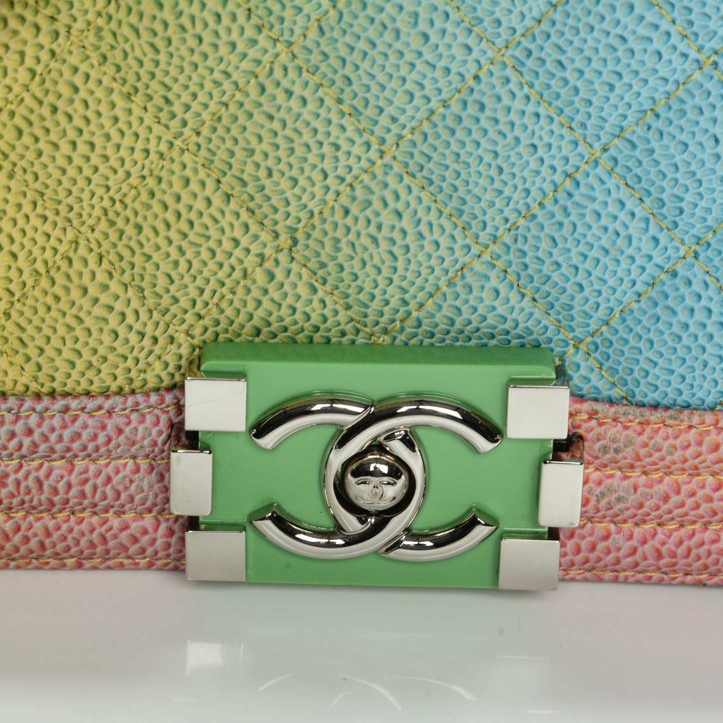 Caviar Quilted Small Cuba Rainbow Boy Flap Multicolor