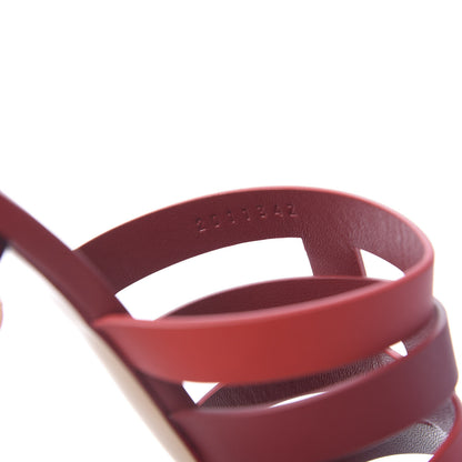Hermes Calfskin Amica Sandals 38.5 Rouge Grenat Orange Solaire 8 of 9