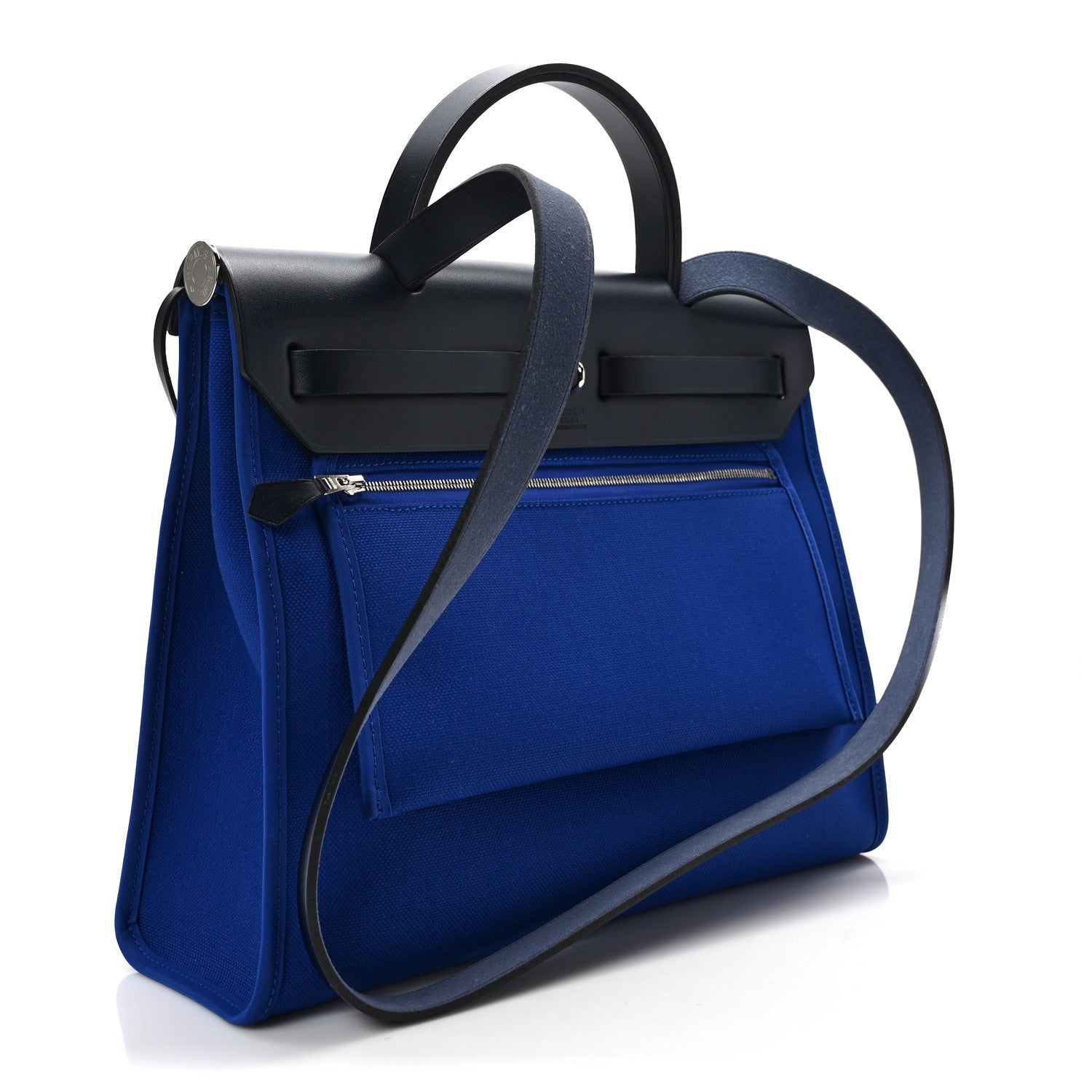 Hermes Toile Vache Hunter Herbag Zip 31 PM Bleu Electrique Bleu Indigo 4 of 11