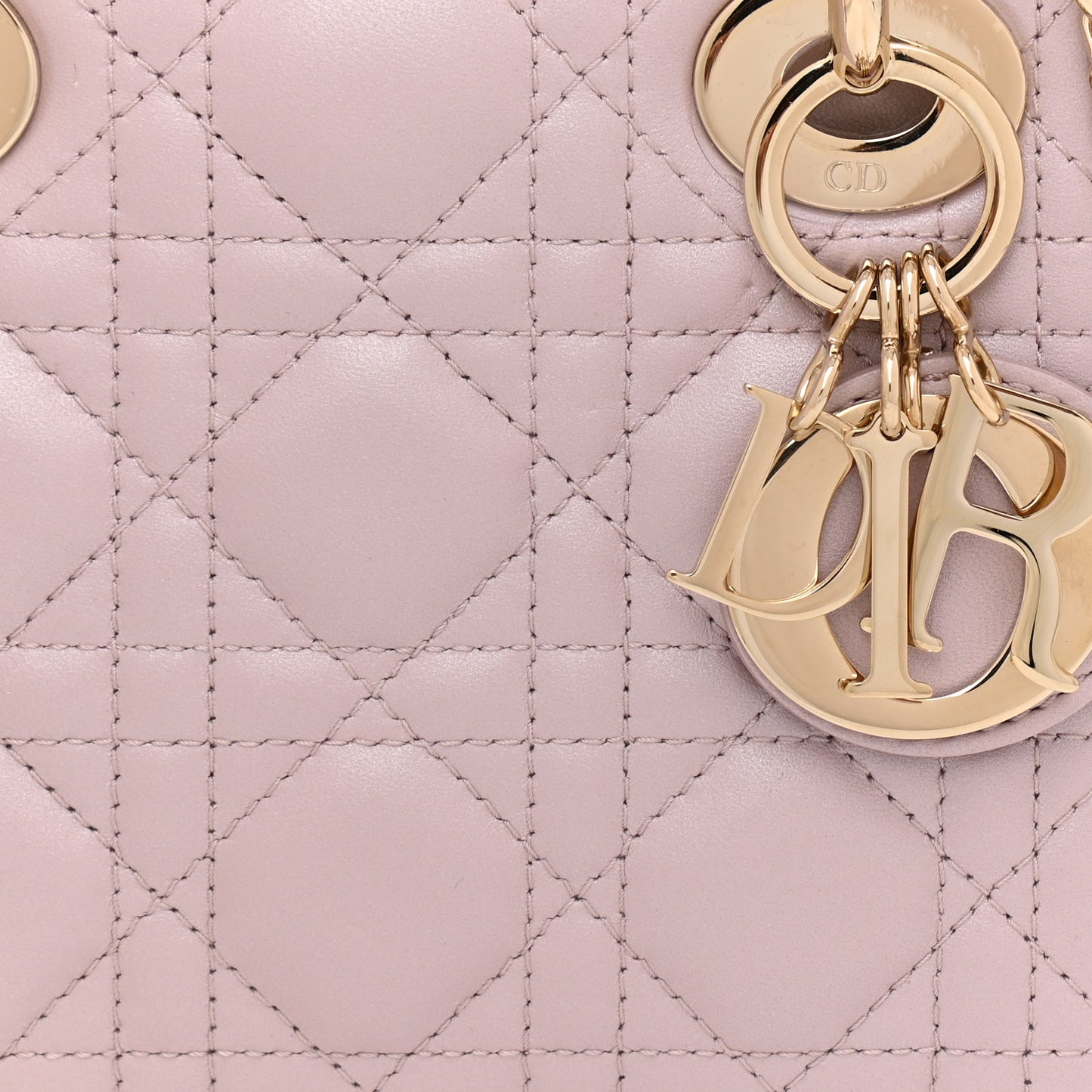 Metallic Lambskin Cannage Mini Lady Dior Lotus