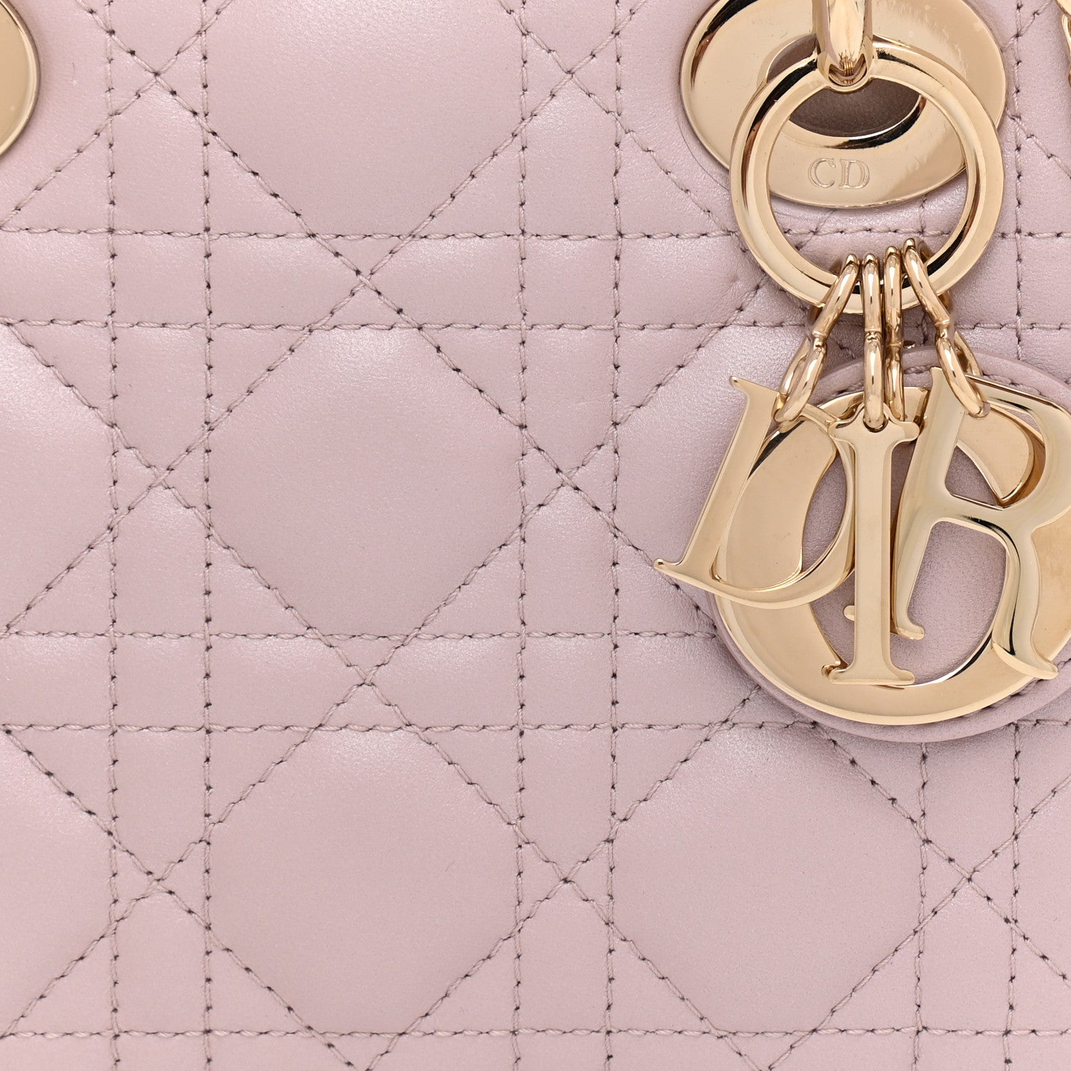 Christian Dior Metallic Lambskin Cannage Mini Lady Dior Lotus 14 of 21