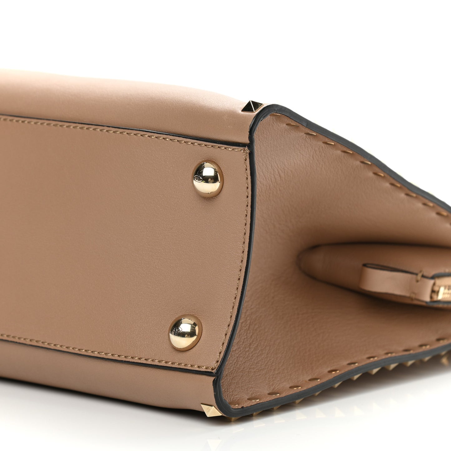 Vitello Rockstud Dome Shopper Alpaca