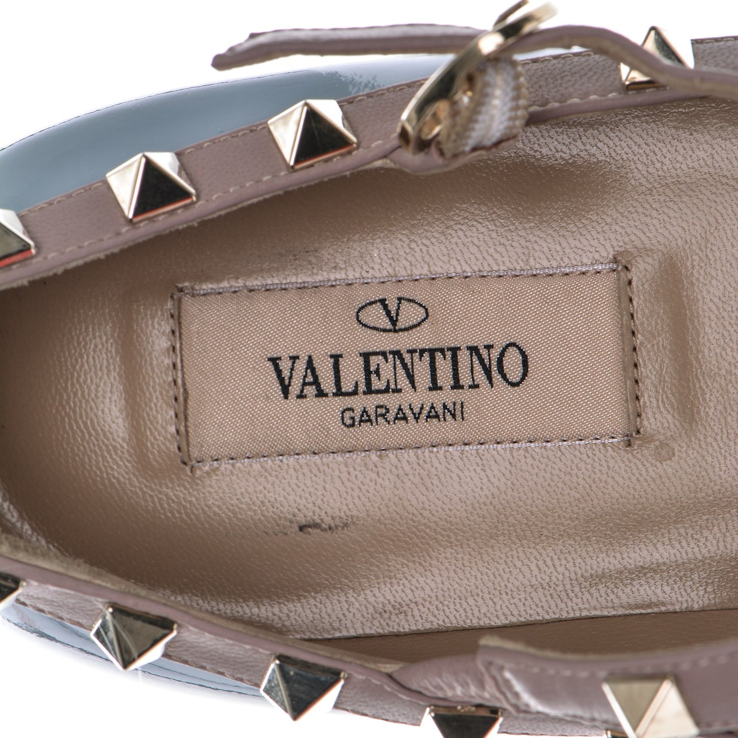 Patent Rockstud Cage Ballerina Flats 37 Sky Sorbet Poudre
