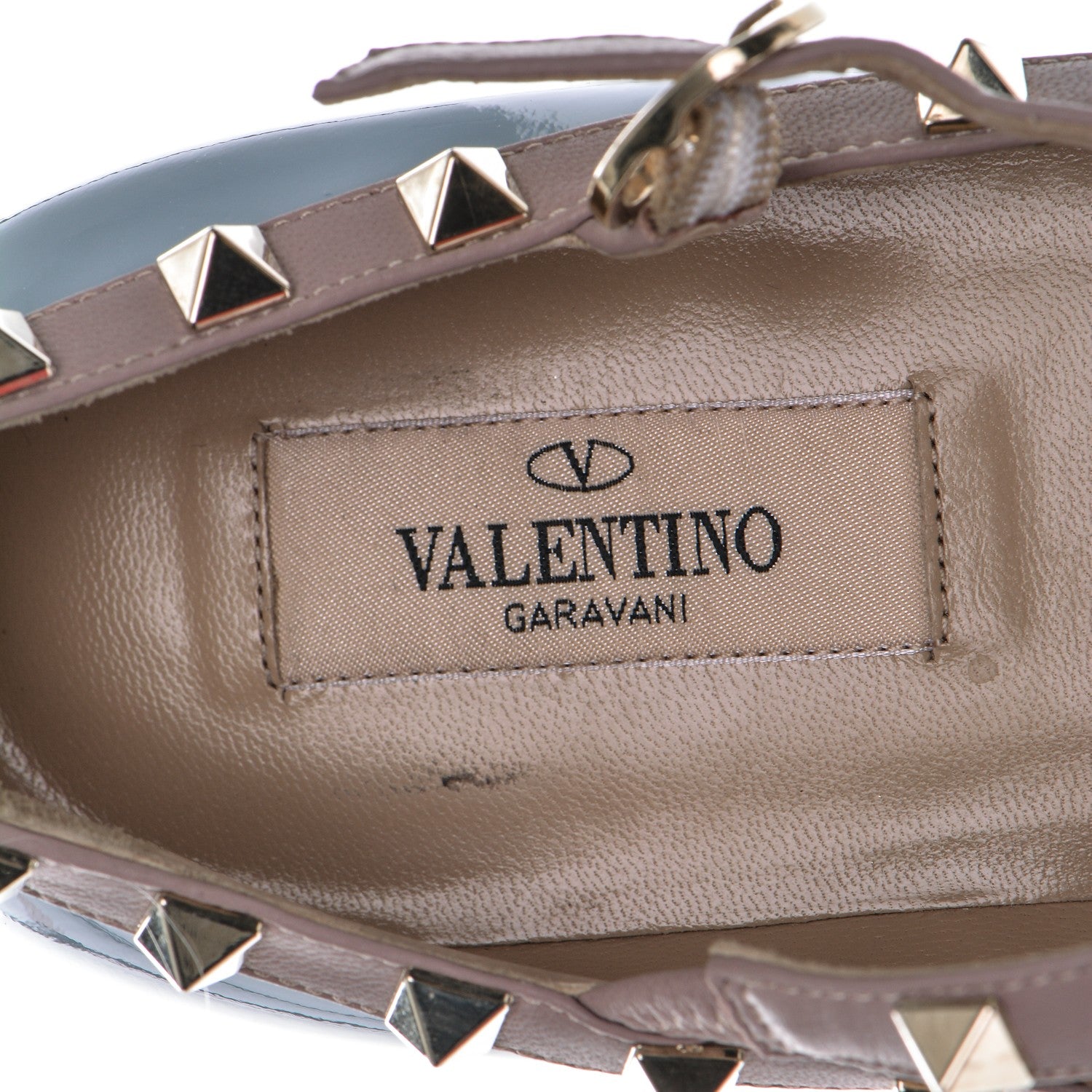 Valentino Garavani Patent Rockstud Cage Ballerina Flats 37 Sky Sorbet Poudre 5 of 8
