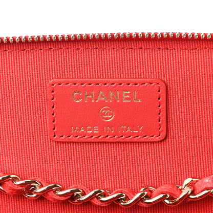 Chanel Caviar Quilted Small Vanity Case With Chain Red 6 of 11