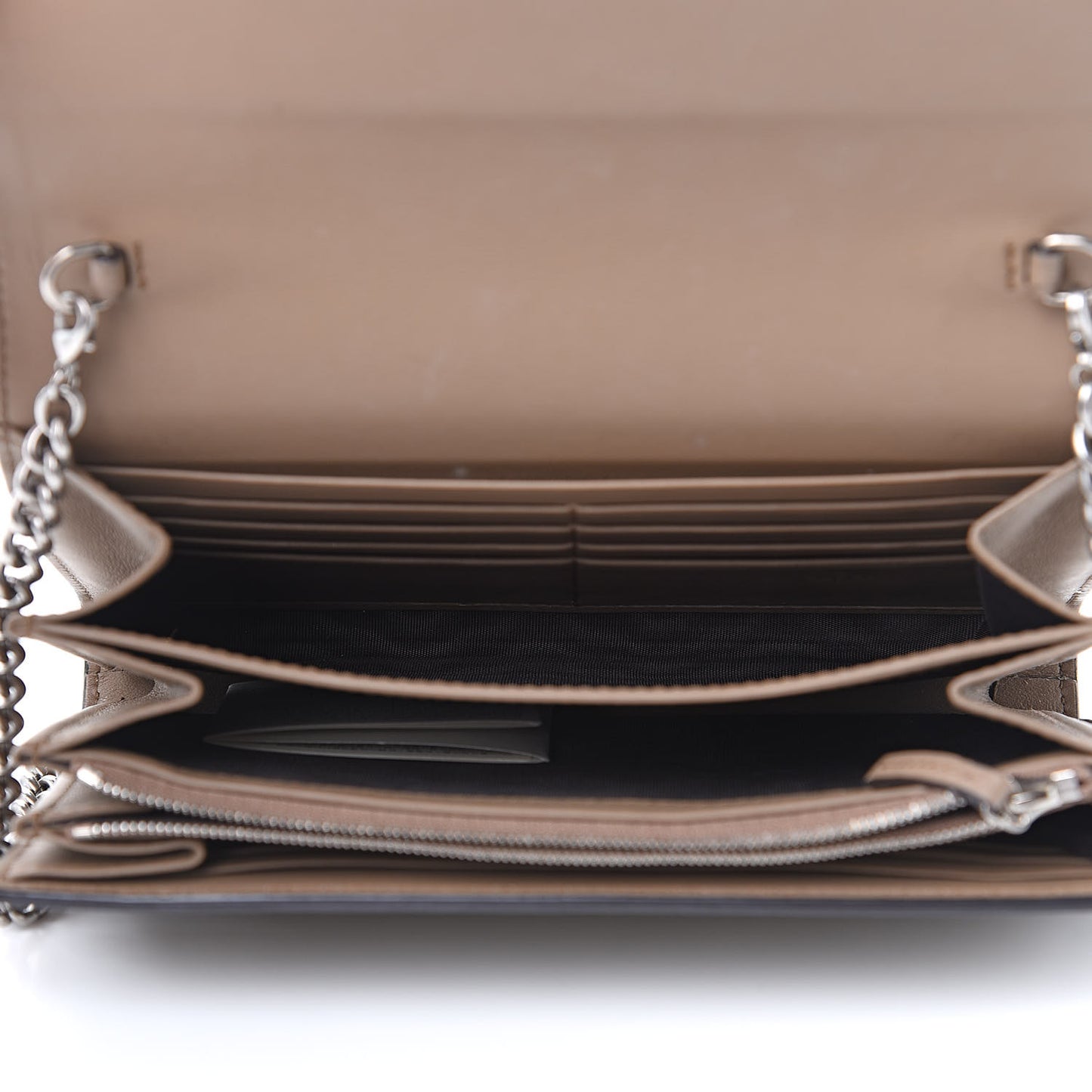 GG Supreme Monogram Mini Dionysus Chain Wallet Beige Taupe