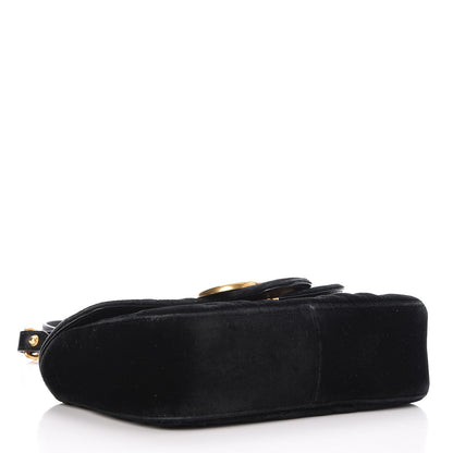 Gucci Velvet Matelasse Mini GG Marmont Shoulder Bag Black 4 of 11