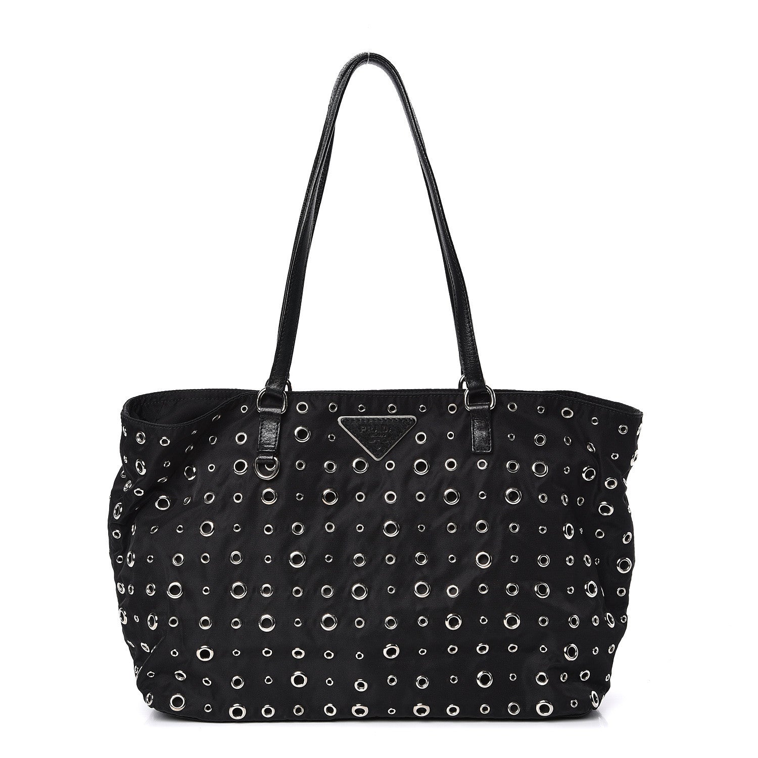 Prada Nylon Metal Grommet Bag Black 1 of 9