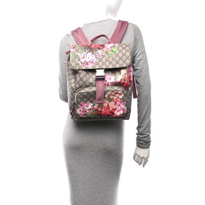 Gucci GG Supreme Monogram Blooms Medium Single Buckle Backpack Beige Multicolor Dry Rose 3 of 10