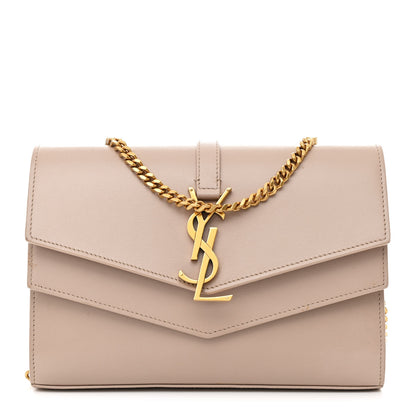 Saint Laurent Smooth Calfskin Sulpice Monogram Chain Wallet Light Natural 1 of 15