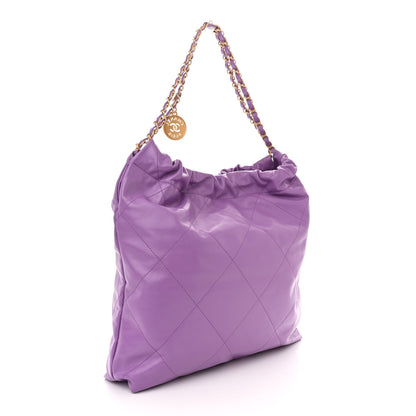 Chanel Shiny Calfskin Quilted Chanel 22 Purple 4 of 11