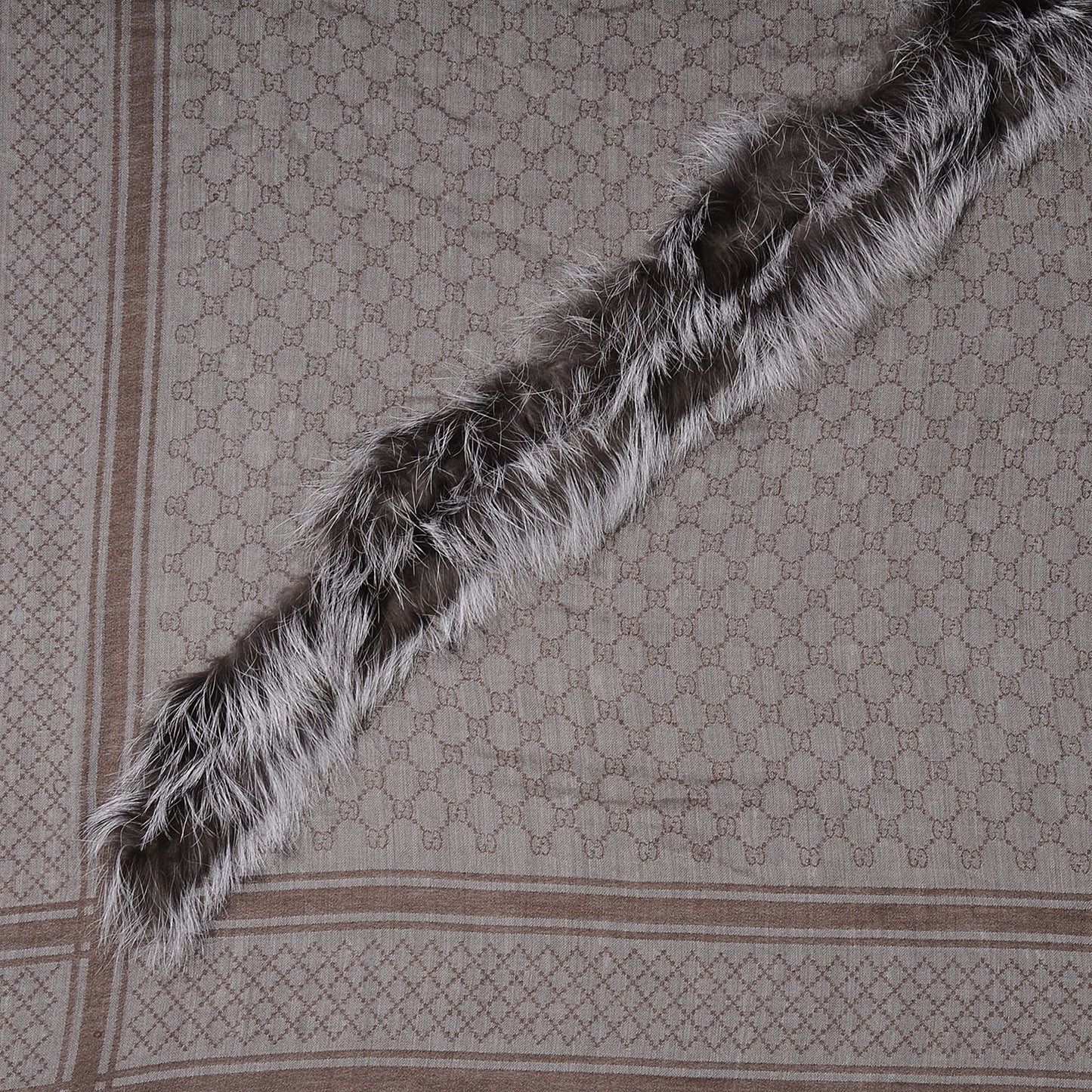 Brown and Gray Fox Fur Shawl