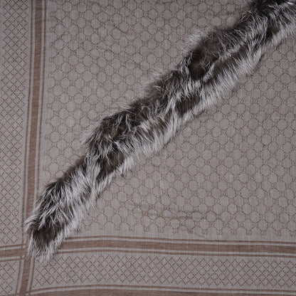 Gucci Brown and Gray Fox Fur Shawl 1 of 4
