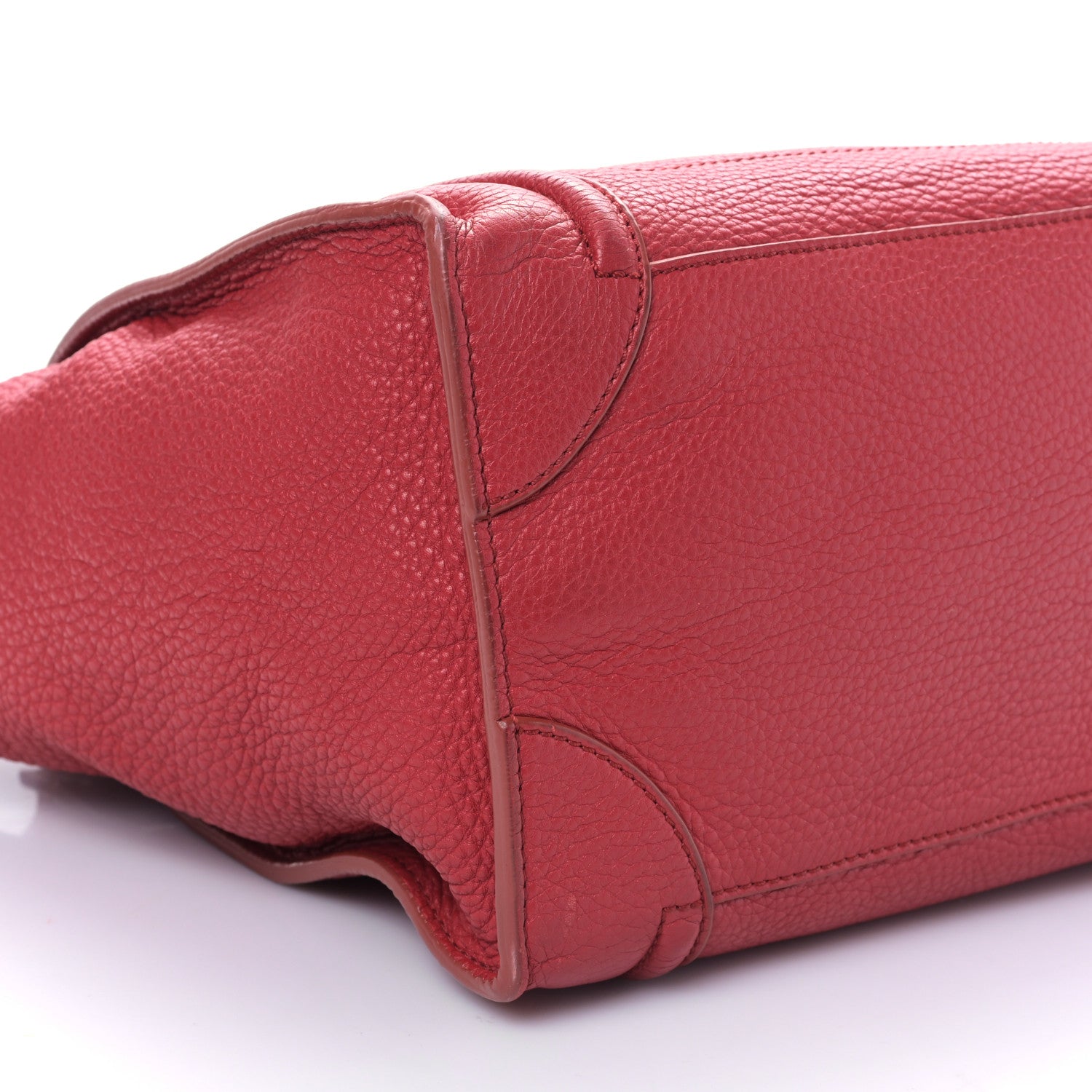 Celine Drummed Calfskin Mini Luggage Red 7 of 8
