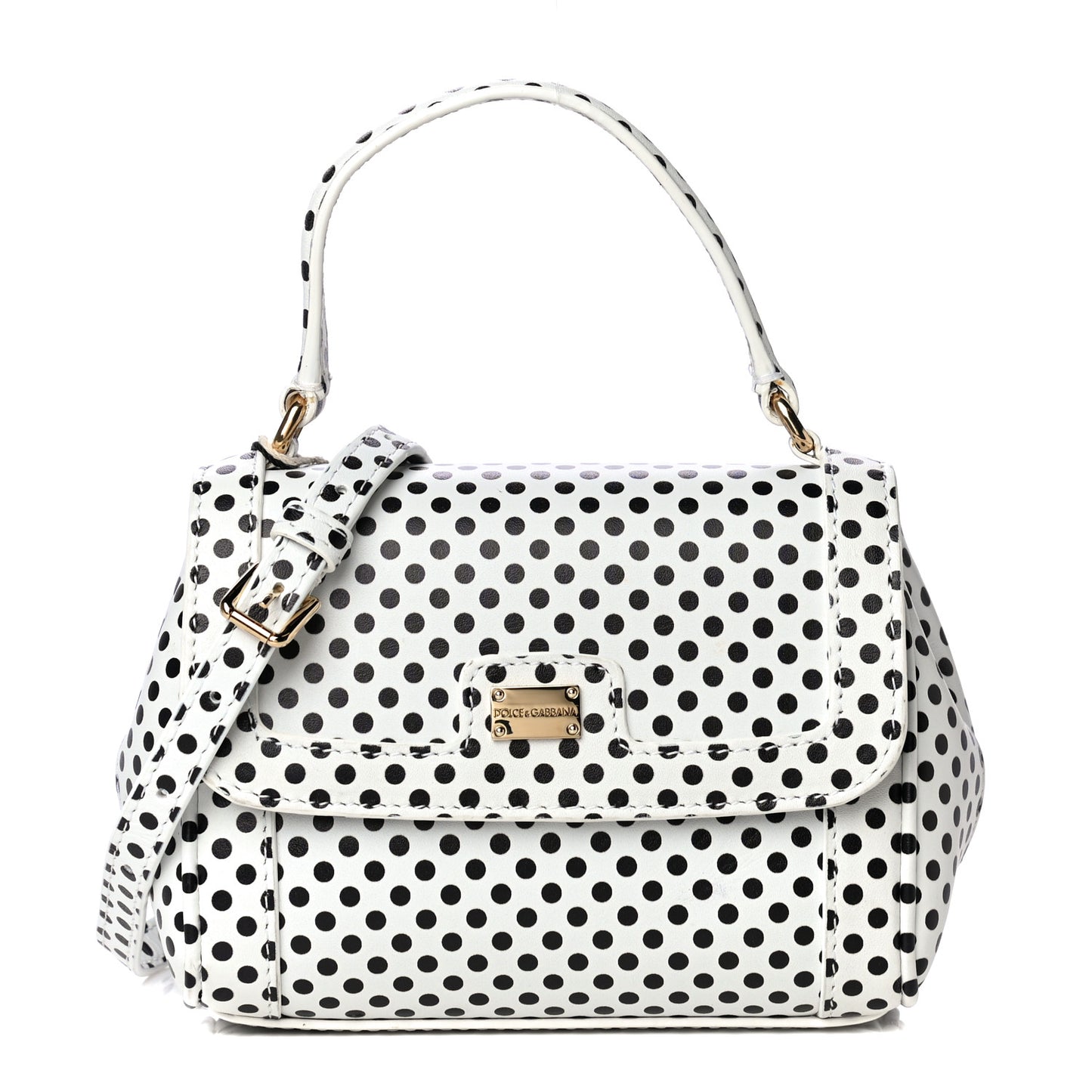 Vitello Polka Dot Childrens Satchel White Black