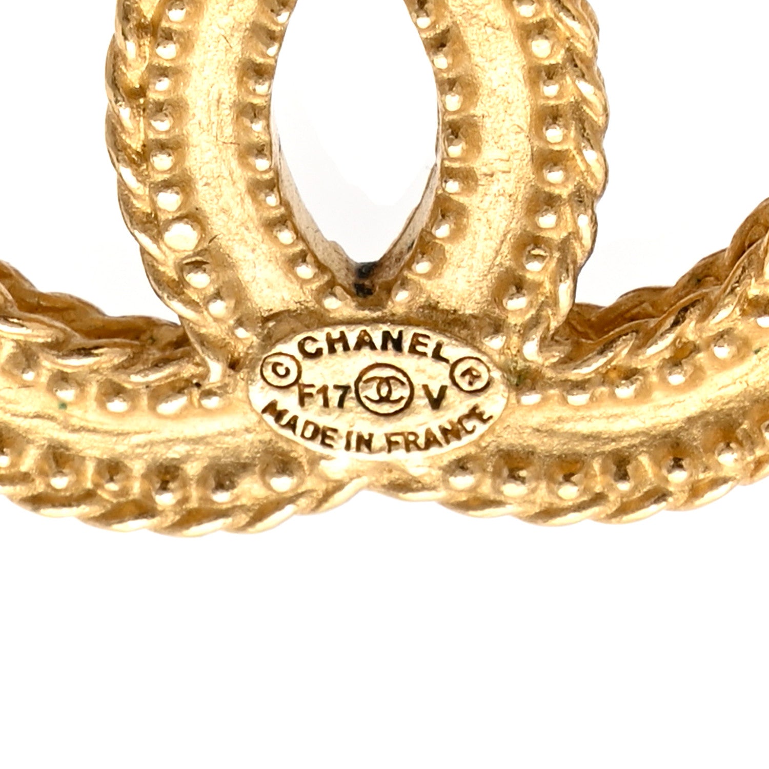 Chanel CC Drop Earrings Matte Gold 4 of 4
