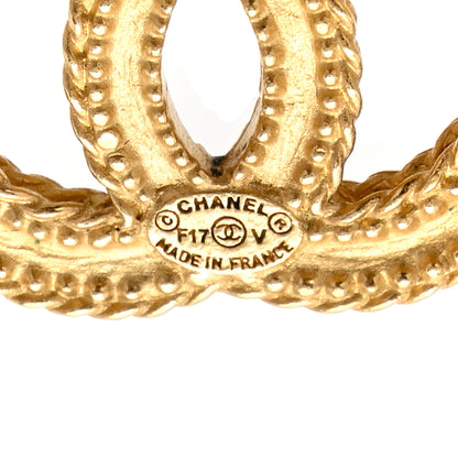 Chanel CC Drop Earrings Matte Gold 4 of 4