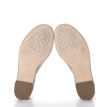 Chanel Lambskin Quilted CC Chain Mules 40 Grey 6 of 9