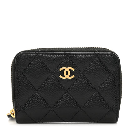 Chanel Caviar Quilted Zip Coin Purse Black 1 of 9